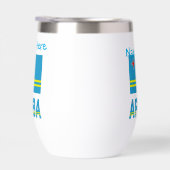 Aruba en Arubaanse vlag Blauwe Personalisatie (Rechts)