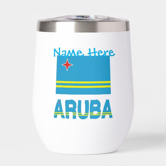 Aruba en Arubaanse vlag Blauwe Personalisatie (Voorkant)