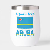 Aruba en Arubaanse vlag Blauwe Personalisatie (Achterkant)