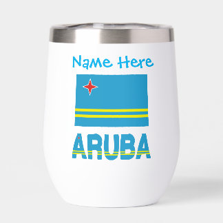 Aruba en Arubaanse vlag Blauwe Personalisatie