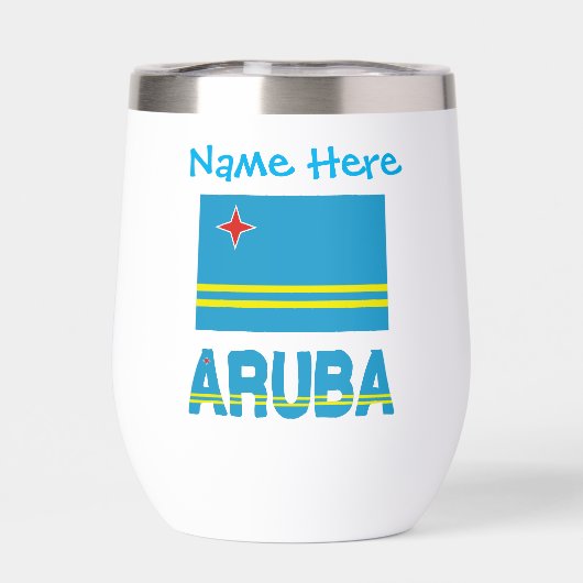 Aruba en Arubaanse vlag Blauwe Personalisatie (Achterkant)