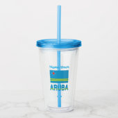 Aruba en Arubaanse vlag Blauwe Personalisatie Acryl Drinkbeker (Voorkant)
