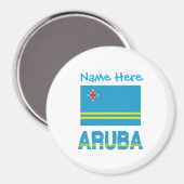 Aruba en Arubaanse vlag Blauwe Personalisatie Magneet (Voorkant / Achterkant)
