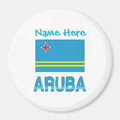 Aruba en Arubaanse vlag Blauwe Personalisatie Magneet (Voorkant)