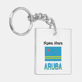 Aruba en Arubaanse vlag Gepersonaliseerd Sleutelhanger (Voorkant Links)