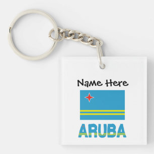 Aruba en Arubaanse vlag Gepersonaliseerd Sleutelhanger