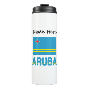 Aruba en Arubaanse Vlag Gepersonaliseerd  Thermosbeker