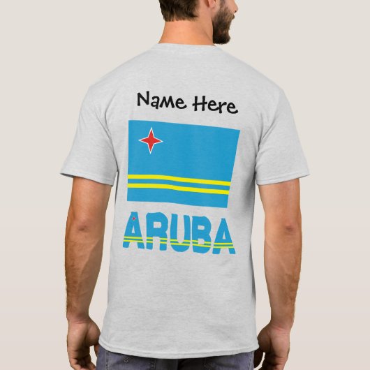 Aruba en Aruban Flag Persoonlijke Mannen T-shirt (Achterkant)