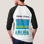 Aruba- en Aruban-vlag - Gepersonaliseerd lang gesl T-shirt (Achterkant)