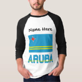 Aruba- en Aruban-vlag - Gepersonaliseerd lang gesl T-shirt (Voorkant)
