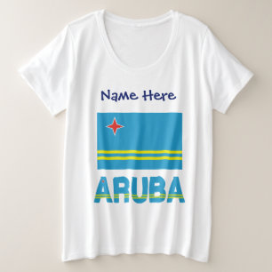 Aruba en Aruban Vlag op persoonlijke titel Grote Maat T-shirt