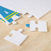 Aruba en Aruban Vlag op persoonlijke titel Legpuzzel (Zijkant)