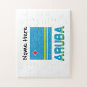 Aruba en Aruban Vlag op persoonlijke titel Legpuzzel (Verticaal)
