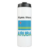 Aruba en Aruban Vlag op persoonlijke titel Thermosbeker (Voorkant)