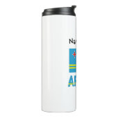 Aruba en Aruban Vlag op persoonlijke titel Thermosbeker (Gedraaid links)