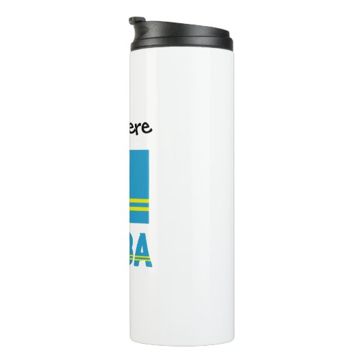 Aruba en Aruban Vlag op persoonlijke titel Thermosbeker (Geroteerd rechts)