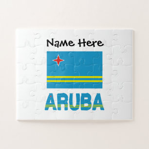 Aruba en de Arubaanse vlag Gepersonaliseerd Legpuzzel