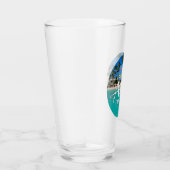 "Aruba Est. 1986" strand met vlag Glas (Rechts)