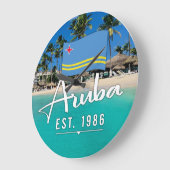"Aruba Est. 1986" strand met vlag Grote Klok (Hoek)