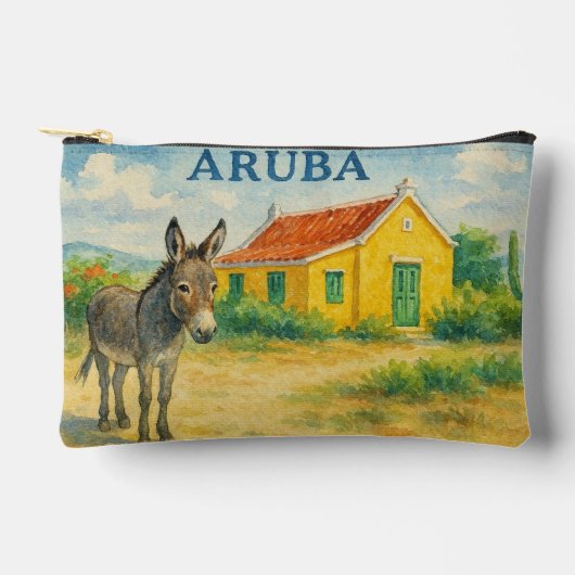 Aruba Ezel en Cunucu Huis Aquarel Etui (Voorkant)