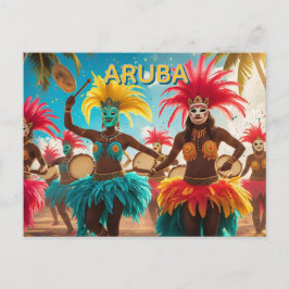 Aruba festival van kleuren postkaart feestdagenkaart