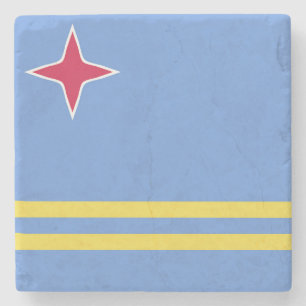 Aruba Flag Emblem Stenen Onderzetter