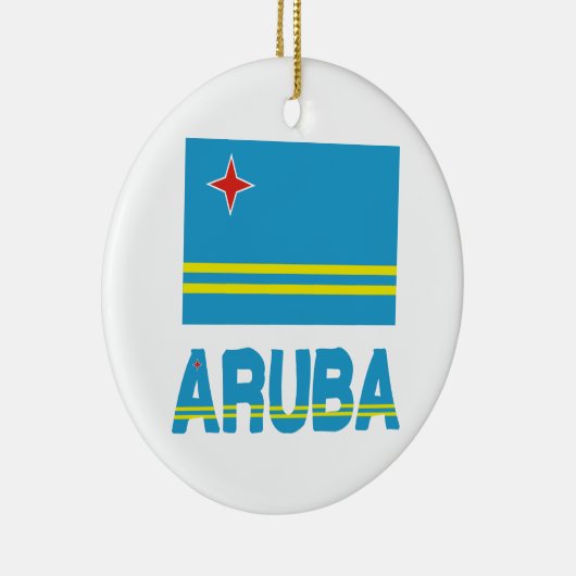 Aruba Flag en Word Keramisch Ornament (Rechts)