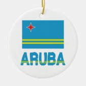 Aruba Flag en Word Keramisch Ornament (Voorkant)