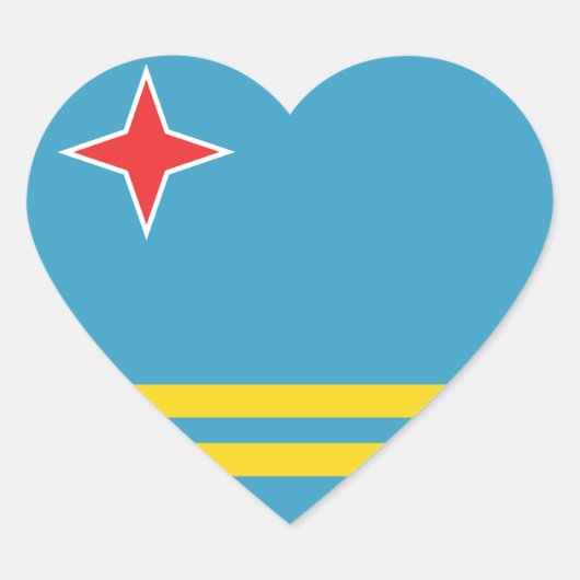 Aruba Flag Hart Sticker (Voorkant)