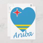 Aruba Flag Heart Briefkaart (Voorkant / Achterkant)