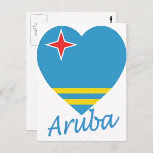 Aruba Flag Heart Briefkaart (Voorkant / Achterkant)