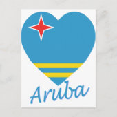 Aruba Flag Heart Briefkaart (Voorkant)