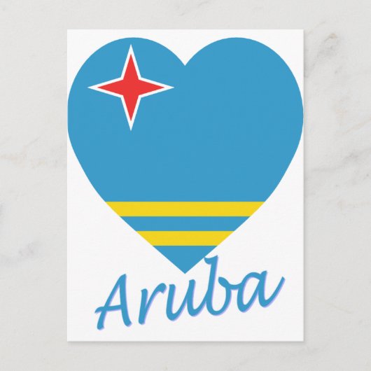 Aruba Flag Heart Briefkaart (Voorkant)