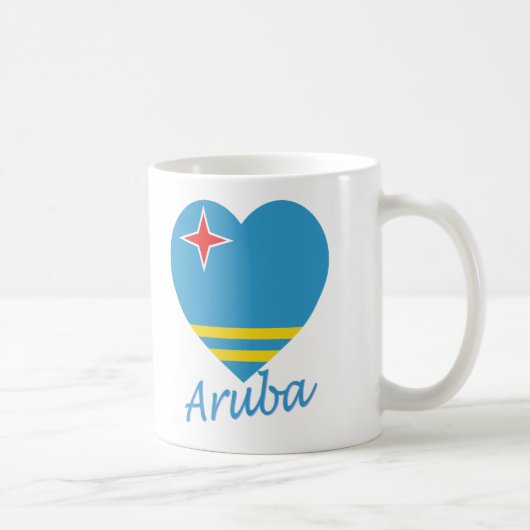 Aruba Flag Heart Koffiemok (Rechts)