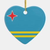 Aruba Flag Heart Ornament (Voorkant)