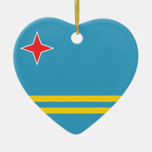 Aruba Flag Heart Ornament (Voorkant)