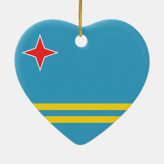 Aruba Flag Heart Ornament (Achterkant)