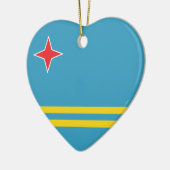 Aruba Flag Heart Ornament (Links)