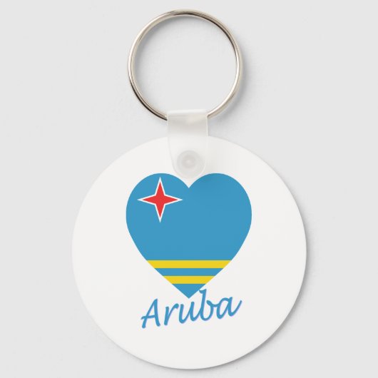 Aruba Flag Heart Sleutelhanger (Voorkant)