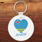 Aruba Flag Heart Sleutelhanger (Voorkant)