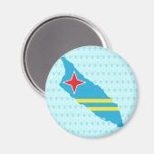 Aruba Flag Kaart op ware grootte Magneet (Voorkant / Achterkant)