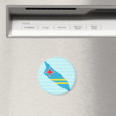 Aruba Flag Kaart op ware grootte Magneet (Insitu (Vaatwasser))