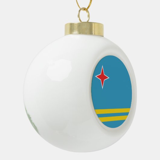 Aruba Flag Keramische Bal Ornament (Links)