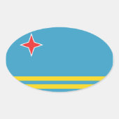 Aruba Flag Oval Sticker (Voorkant)