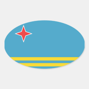 Aruba Flag Oval Sticker