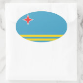 Aruba Flag Oval Sticker (Tas)