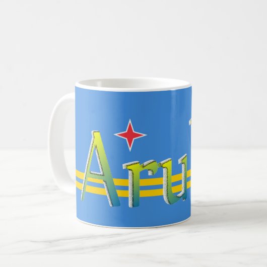 Aruba Flag Patriotic gift Koffiemok (Voorkant links)