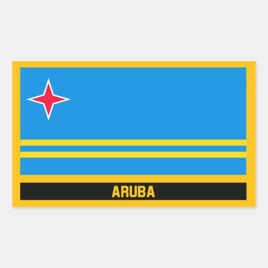 Aruba Flag Rechthoekige Sticker (Voorkant)