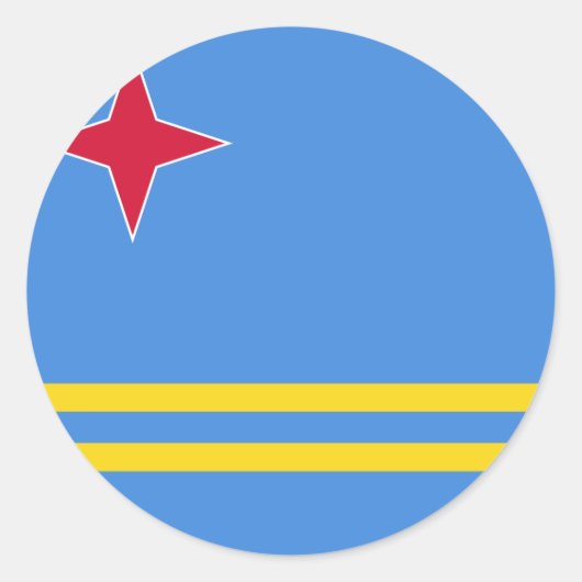 Aruba Flag Ronde Sticker (Voorkant)