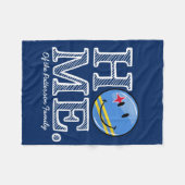 Aruba Flag Smiling House Warmer Fleece Deken (Voorkant (Horizontaal))